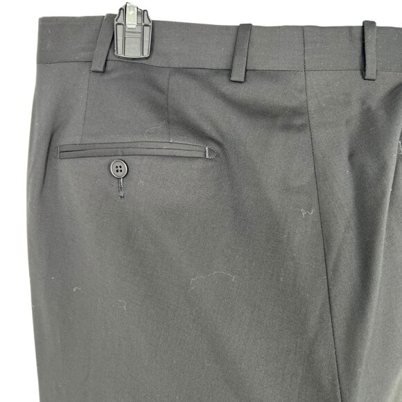 JB Britches Mens Black Wool Blend Dress Pants Waist Size 34R NWOT Unhemmed - Picture 5 of 9